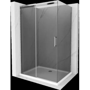 Mexen Omega плъзгаща се душ кабина 140 x 100 см, графит, хром + поддушово корито (825-140-100-01-40-4010)