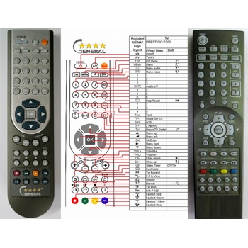 GENERAL PRESTIGIO P200, P260, P320, P370, P420DVD - съвместимо дистанционно управление на марката General (P200, P260, P320, P370, P420DVD)