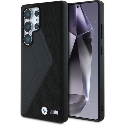 BMW Leather Oversized Stripes MagSafe калъф за Samsung Galaxy S25 Ultra - черен (3666339441777)
