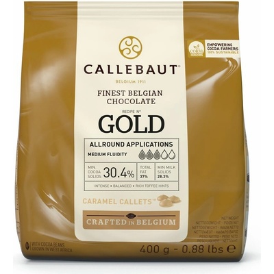 Callebaut Karamelová čokoláda Gold čokoládové pecičky Callets 400 g