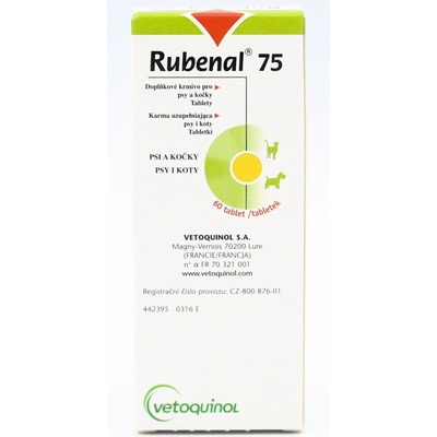 Vetoquinol Rubenal - dietný prípravok 75mg 60 tbl