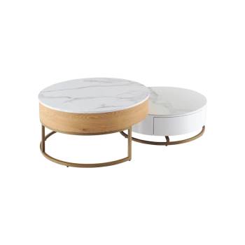 Carmen Комплект холни масички tampa 1 - бял + бук