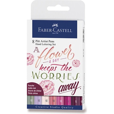 Faber-Castell 267124 Pitt Artist Pen Hand Lettering 8 ks ružovej farby