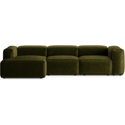 Cosmopolitan Design Зелен ъглов диван от рипсено кадифе (ляв ъгъл) Bergamo - Cosmopolitan Design (COS_LC_M_204_F1_BERGAMO2)