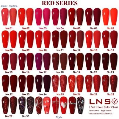 LNS GELLAC RED SERIES – SADA 30 ČERVENÝCH ODSTÍNŮ | Profesionální UV/LED Gel Lak
