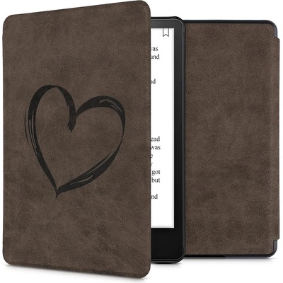 KW Mobile Felt Brushed Heart KW5625802 pre Amazon Kindle Paperwhite 5 2021 hnedé