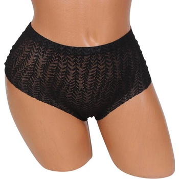 Дантелена прашка с висока талия в черно