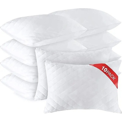 Comfort Sleep CS-MF57 Sada 10 antialergických polštářů z mikrovlákna s paměťovou pěnou a prošíváním hotelové kvality - 50x70