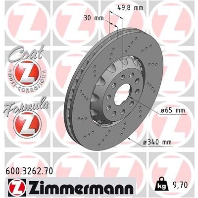 ZIMMERMANN Brzdový kotúč 600.3262.70