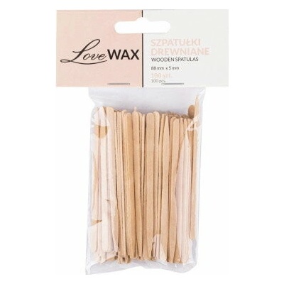 LoveWAX Malé dřevěné špachtle pro depilaci 100 ks
