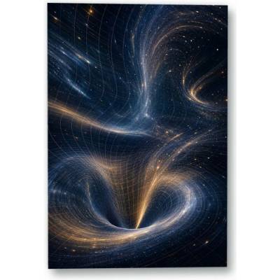 Plakát – Zakřivené světelné mřížky v prostoru 90 × 135 cm Bez rámu Ne Bez rámu