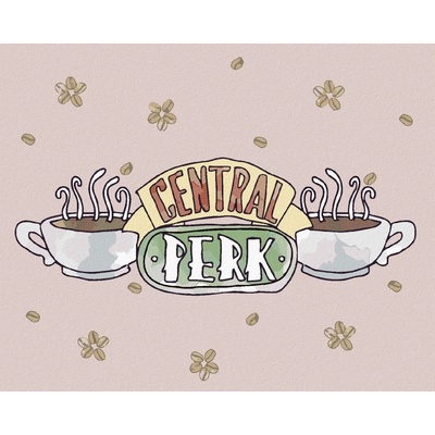 Zuty Central perk a kávové boby přátelé 40 x 50 cm vypnuté plátno na rám 8596530234531