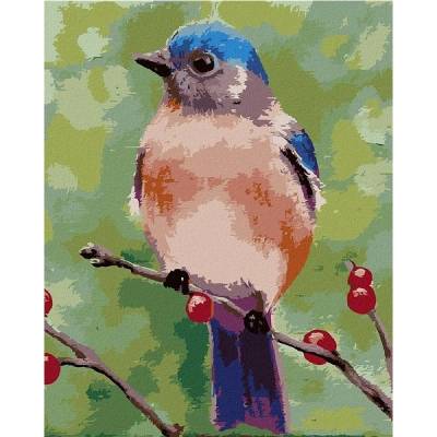 zuty Malování Podle Čísel Modrý Ptáček Na Větvičce Myroslava Voloschuk 40 x 50 Cm Plátno Rám