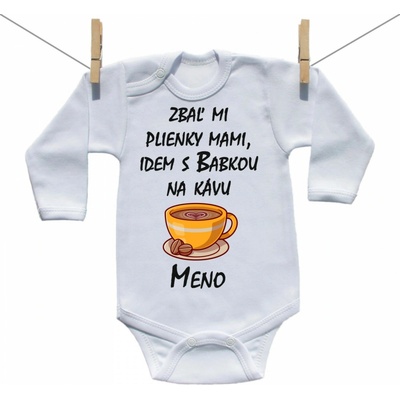 Boodyy Body s dlhým rukávom Idem s babkou na kávu