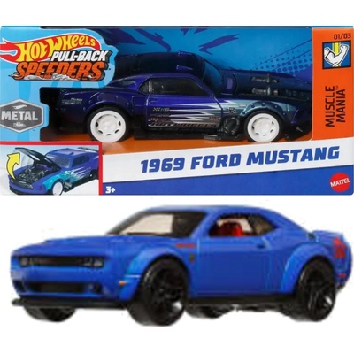 Mattel Hot Wheels Pull-Back Speeders auto 1969 Ford Mustang