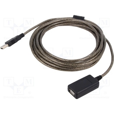 Savio CL-76 USB 2.0, USB A zásuvka,USB A vidlice, 5m, černý