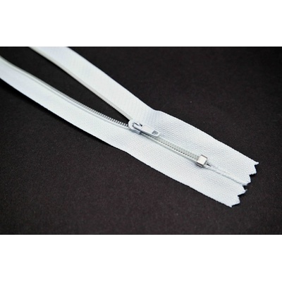 Nedeliteľný jemný plastový špirálový zips (veľkosť číslo 3) rôzne farby - dĺžka 12 cm - 60 cm 16 cm Biela s modrým nádychom