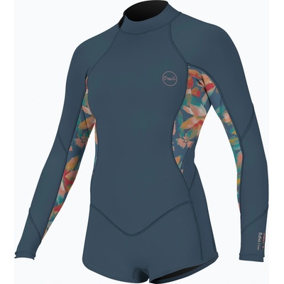 Detský O'Neill Girls Bahia 2/1 Back Zip LS Spring copen blue/painted tropics/copen blue