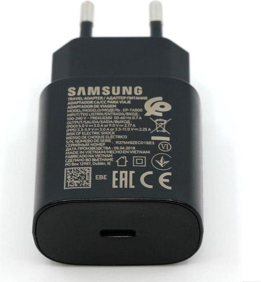 Samsung Оригинално Зарядно Samsung 25W 220v Super Fast Charger USB-C EP-TA800EBE, Черен (Bulk) (EP-TA800EBE)
