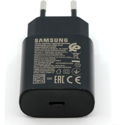 Samsung Оригинално Зарядно Samsung 25W 220v Super Fast Charger USB-C EP-TA800EBE, Черен (Bulk) (Ep-Ta800/Gp-ptu021Soabq)