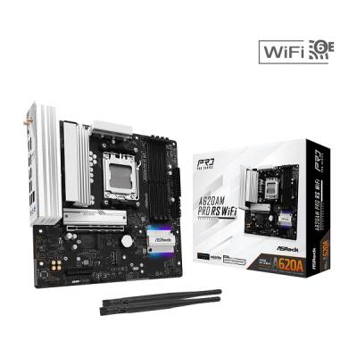 Дънна платка ASROCK A620AM PRO RS WIFI (AMD AM5, 4xDDR5, 2xHyper M. 2, 1xUltra M. 2, 2.5G LAN, Wi-Fi 6E, HDMI, DisplayPort) Micro ATX (A620AM PRO RS WIFI)