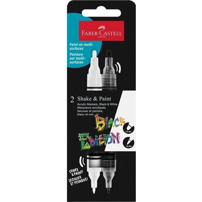 Faber-Castell Акрилен маркер Black Edition, черен и бял (1010160434)