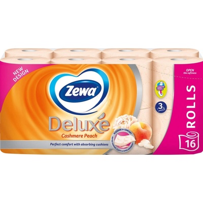 Zewa Deluxe Aqua Tube Cashmere Peach 3 vrstvý 150 útržků 16 ks