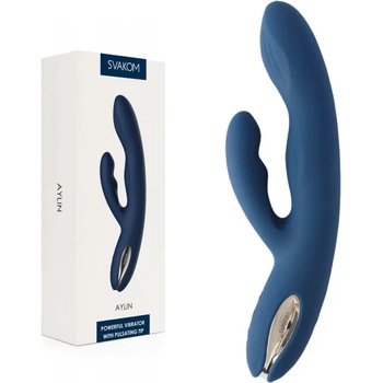 Image 1 of Пулсиращ вибратор с клитор стимулатор, 21, 5см. - Aylin Dark Blue (SVAKOM0192)