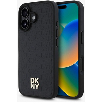 DKNY PU кожа с повтарящ се десен Stack Logo MagSafe заден капак за iPhone 16 черен DKNY | Lilav | МЪЖЕ | UNI