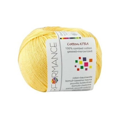 Performance Bavlněná příze Cotton Xtra 186 - žlutá 50g 150m