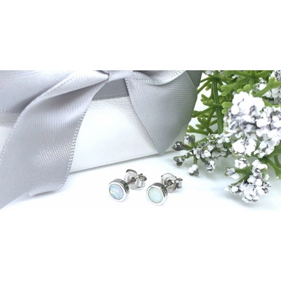 Jan Kos jewellery stříbrné náušnice s opálem MHT-2042/SL00