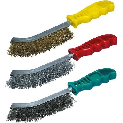 Wolfcraft Sada drátěných kartáčů, mosaz, ocel, nerezová ocel, plast, 3 ks 2138000