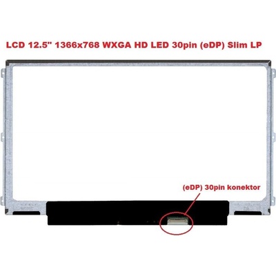 B125XTN01.0 HW1A LCD 12.5" 1366x768 WXGA HD LED 30pin (eDP) Slim LP display displej lesklý povrch