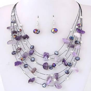 HARAHU Комплект бижута br-29104 - Лилав kp29104 (br-29104)