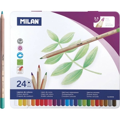 Milan šestihranné 3,3mm 24ks metal box 447794