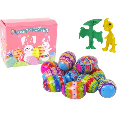 Lean Toys Súprava veľkonočných vajíčok s Dinosaurami 12ks.