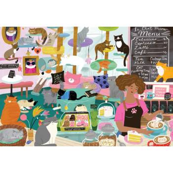 Image 1 of Pieces & Peace - Puzzle My Happy Place is in the Cat Café - 1 000 piese