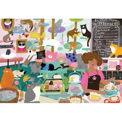 Pieces & Peace - Puzzle My Happy Place is in the Cat Café - 1 000 piese