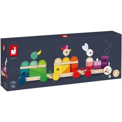 Janod - Голям многоцветен влак за дърпане - Zigolos (J08202)