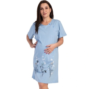 Image 1 of Макси нощница за кърмачки в синьо с малки цветенца