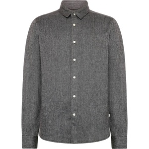 KnowledgeCotton Apparel Мъжка риза с копчета KnowledgeCotton Apparel Regular Fit Dobby Look Shirt - Chocolate Torte - размер XXL (033-2929-0115)