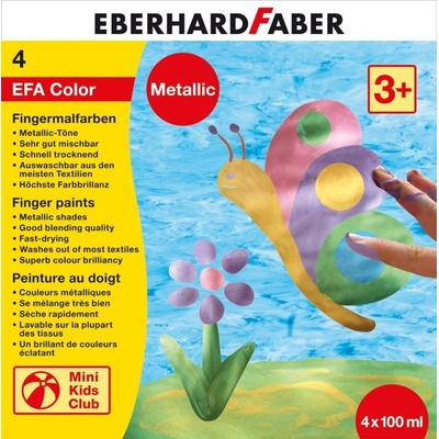 EBERHARD FABER Prstové farby 4 farebné 100 ml metalické farby