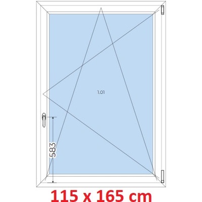 Soft Plastové okno 1150 x 1650 mm otevíravé a sklopné Bílá