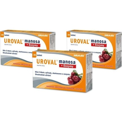 Walmark Uroval manosa + enzymy 3 x 30 tablet