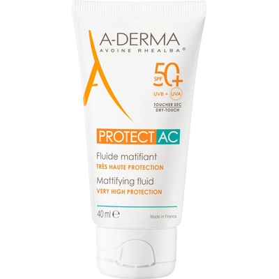 A-DERMA Protect Матиращ флуид за лице AC, SPF50+, 40 ml