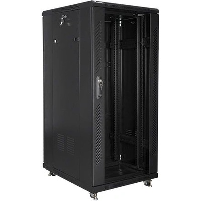 Lanberg Комуникационен шкаф Lanberg rack cabinet 19" free-standing 27U / 600x800 self-assembly flat pack, black (FF01-6827-12B)
