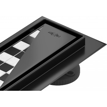 Mexen Flat M13 линеен отток 2в1 140 см, черен - 1710140 (1710140)