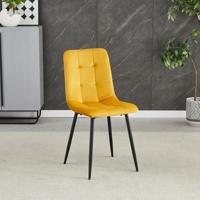 Autronic CT-281 YEL4 žlutá sametová látka nohy černý kov