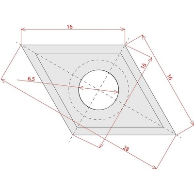 IGM N023 Žiletka tvrdokovová - 16x28x2 Dřevo+