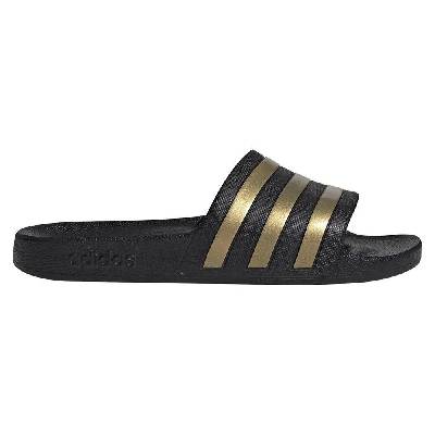 Adilette Aqua slides - Black (Core Black / Gold Metal / Core Black)